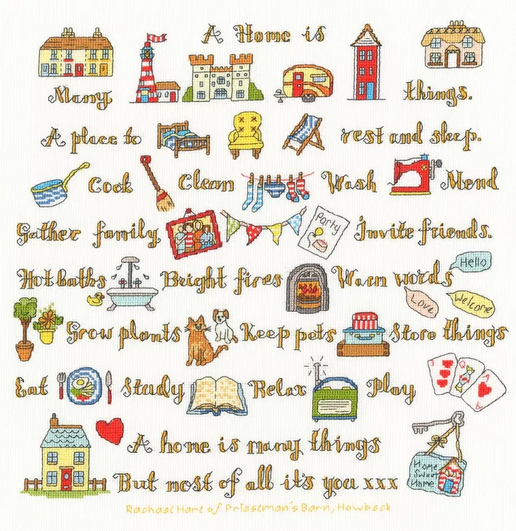 A Home Is Many Things Cross Stitch Kit