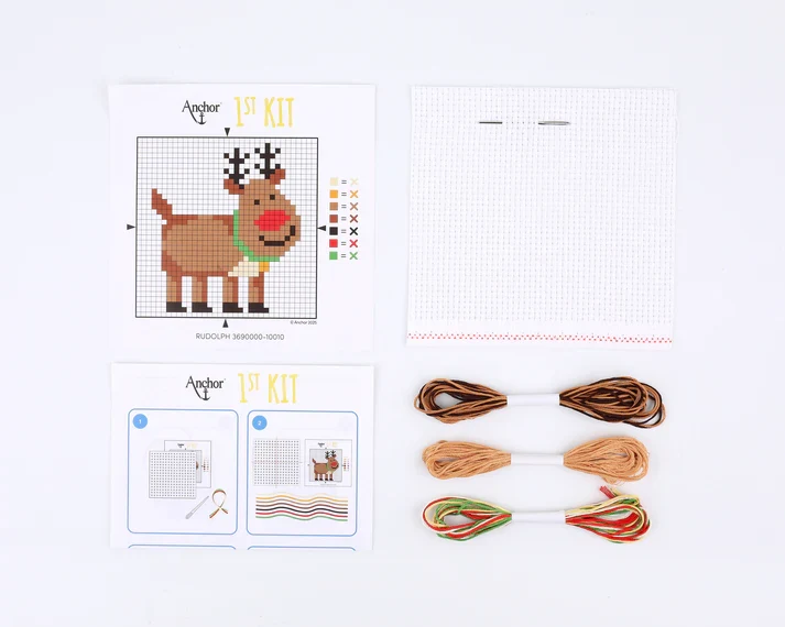 Anchor 1st Kit - Rudolph Counted Cross Stitch Kit - Image 2