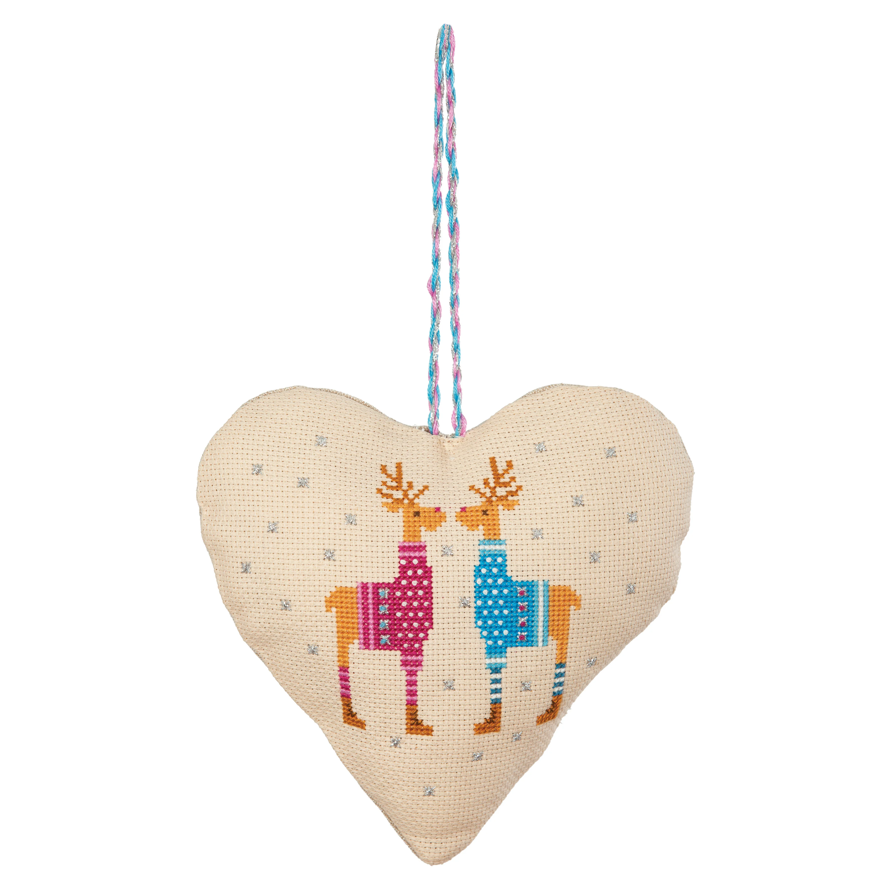 Anchor Counted Cross Stitch Kit - Heart Door Hanger Deer - Image 2
