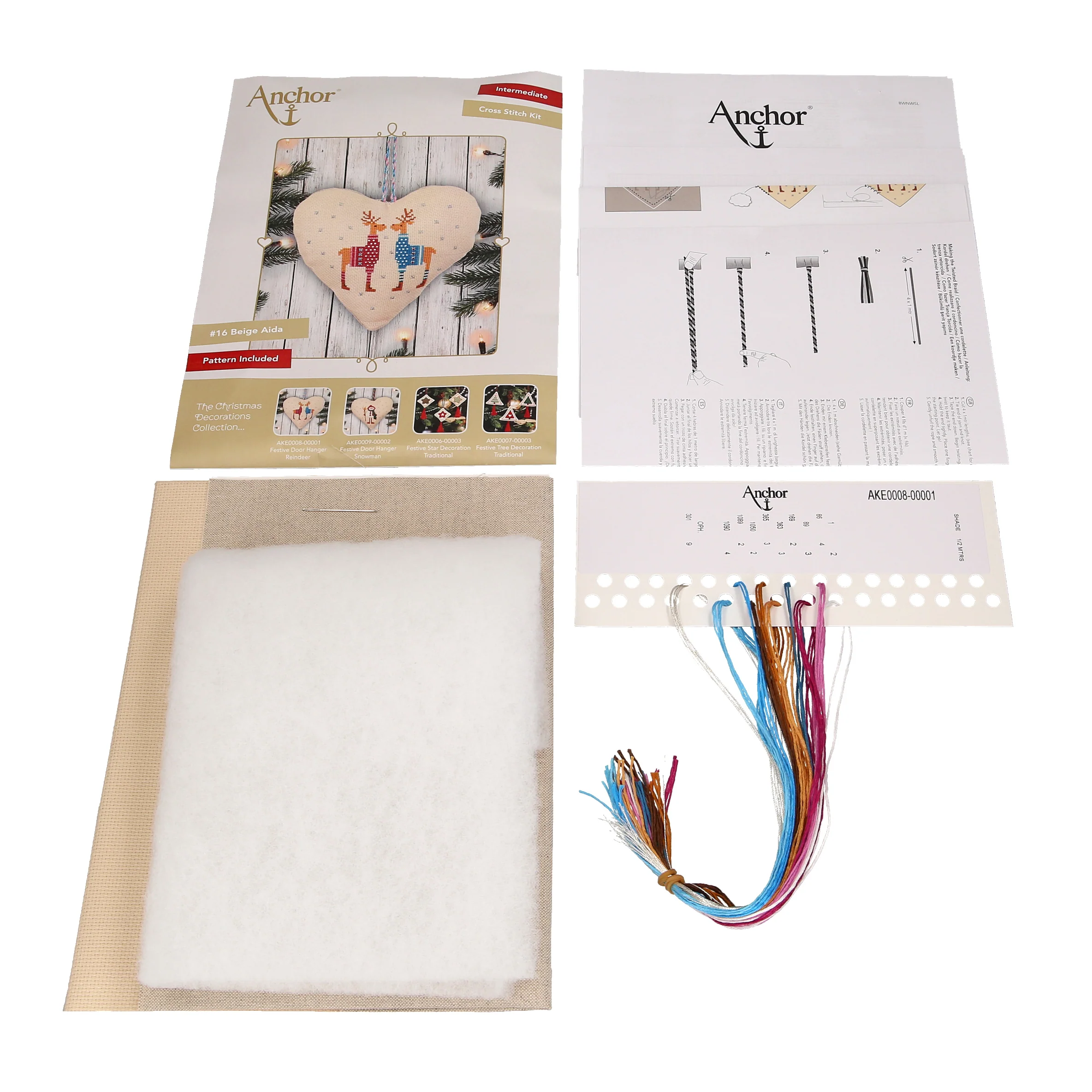 Anchor Counted Cross Stitch Kit - Heart Door Hanger Deer - Image 3