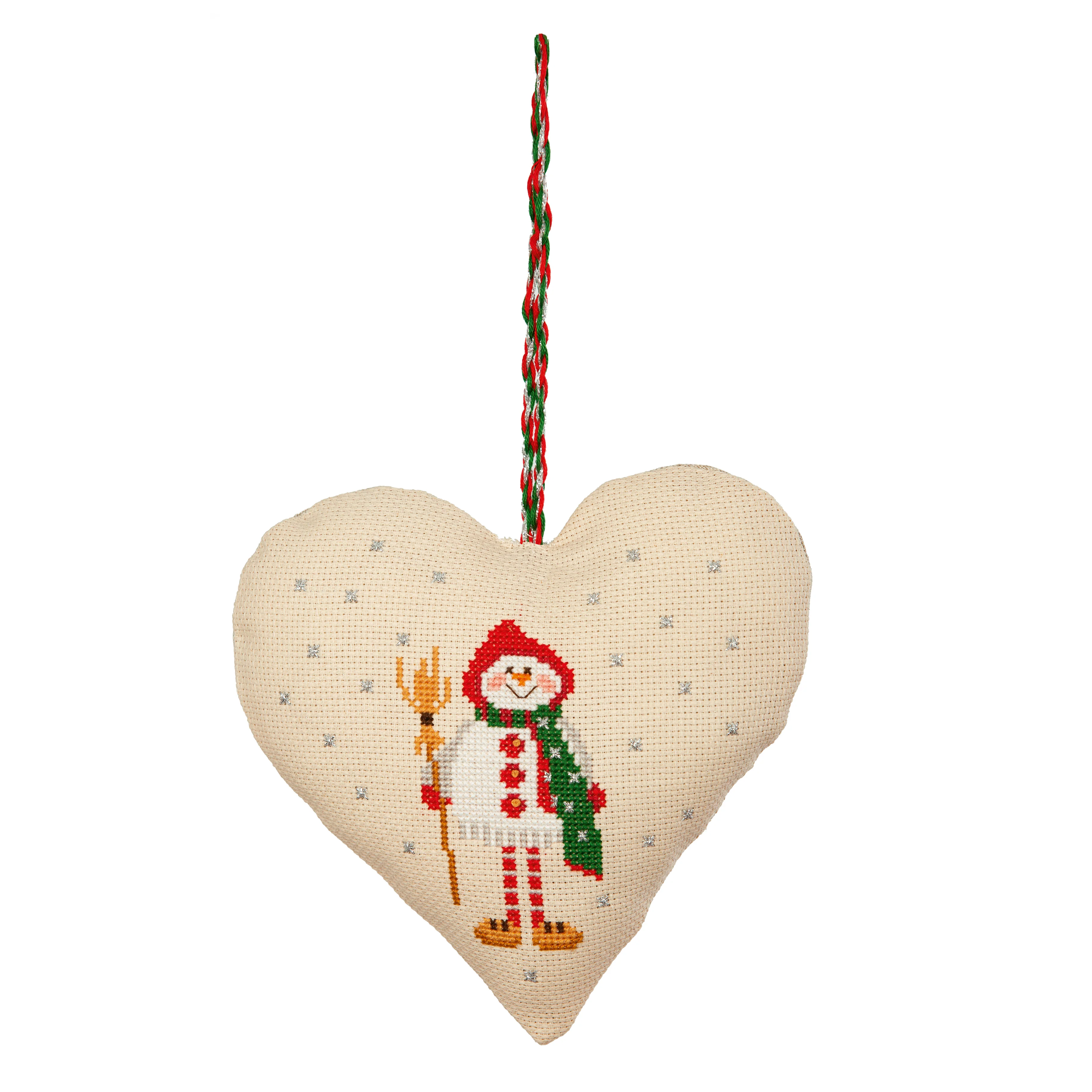 Anchor Counted Cross Stitch Kit - Heart Door Hanger Snowman - Image 2