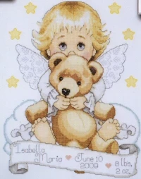 Angel with Bear Sampler
