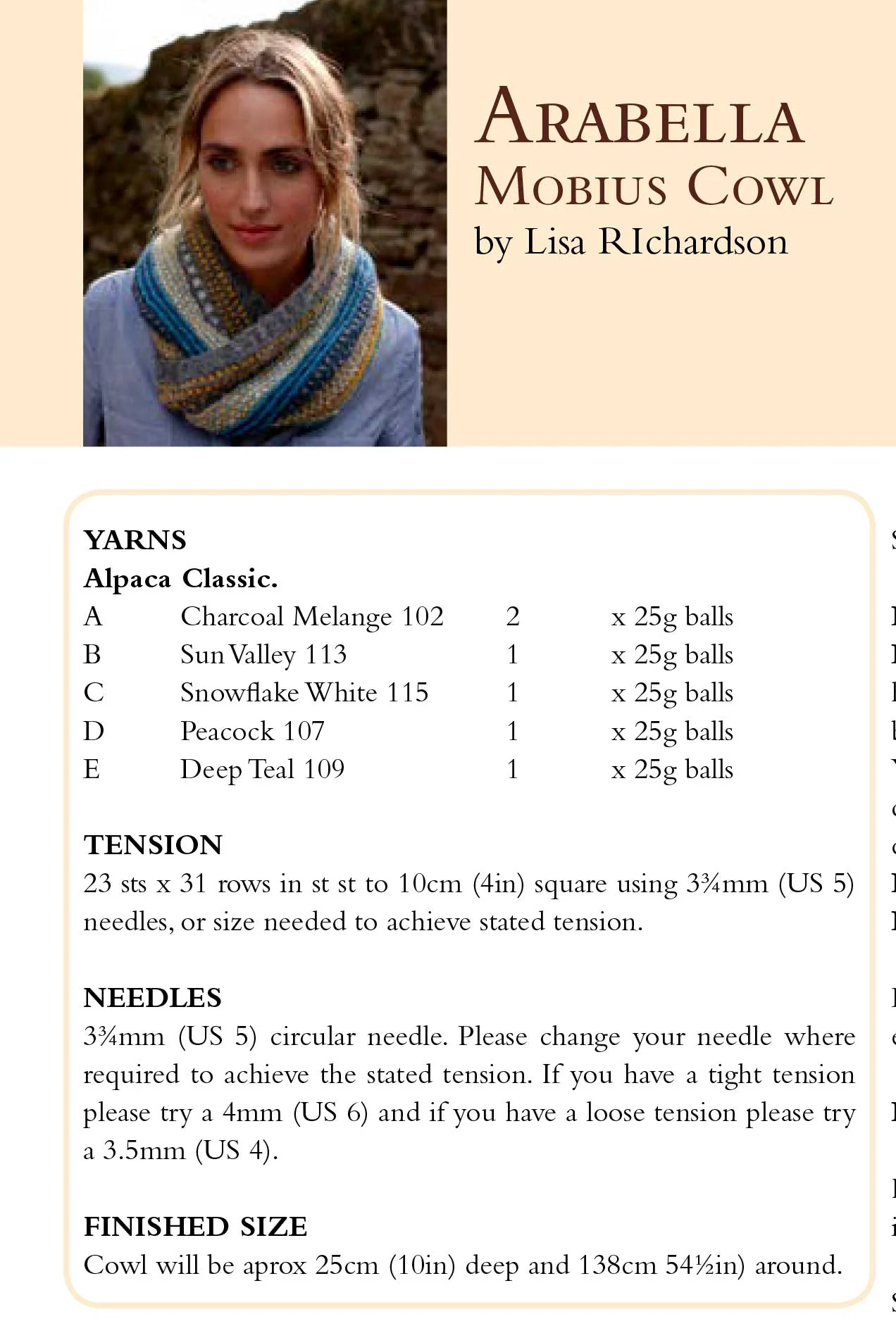 Arabella Mobius Cowl in Rowan Alpaca Classic - Image 2