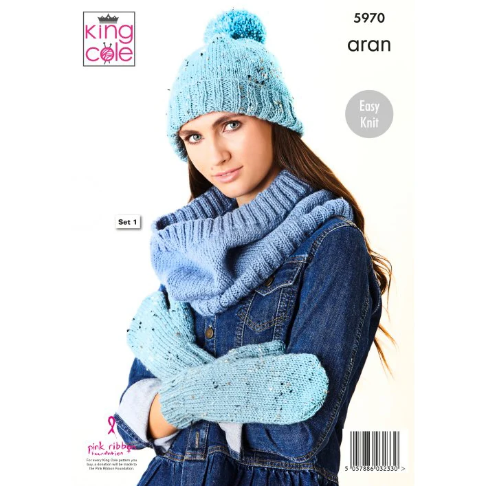 Aran Accessories: Knitted in King Cole Fashion Aran - Image 3