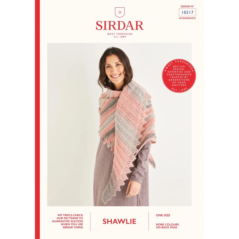 Asymmetric Scallop Edged Shawl in Sirdar Shawlie - Digital Version 10217