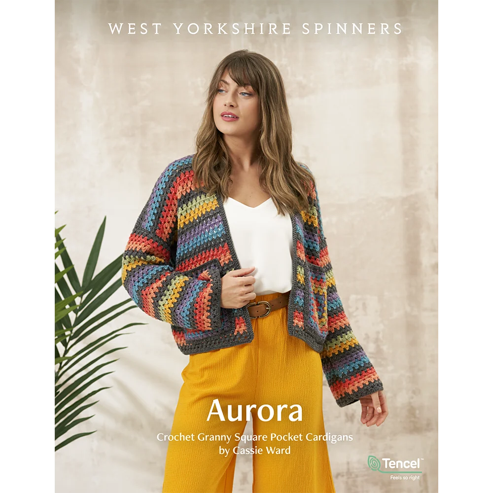 Aurora Crochet Granny Square Pocket Cardigans in West Yorkshire Spinners Elements Dk - Digital Version DPB0280