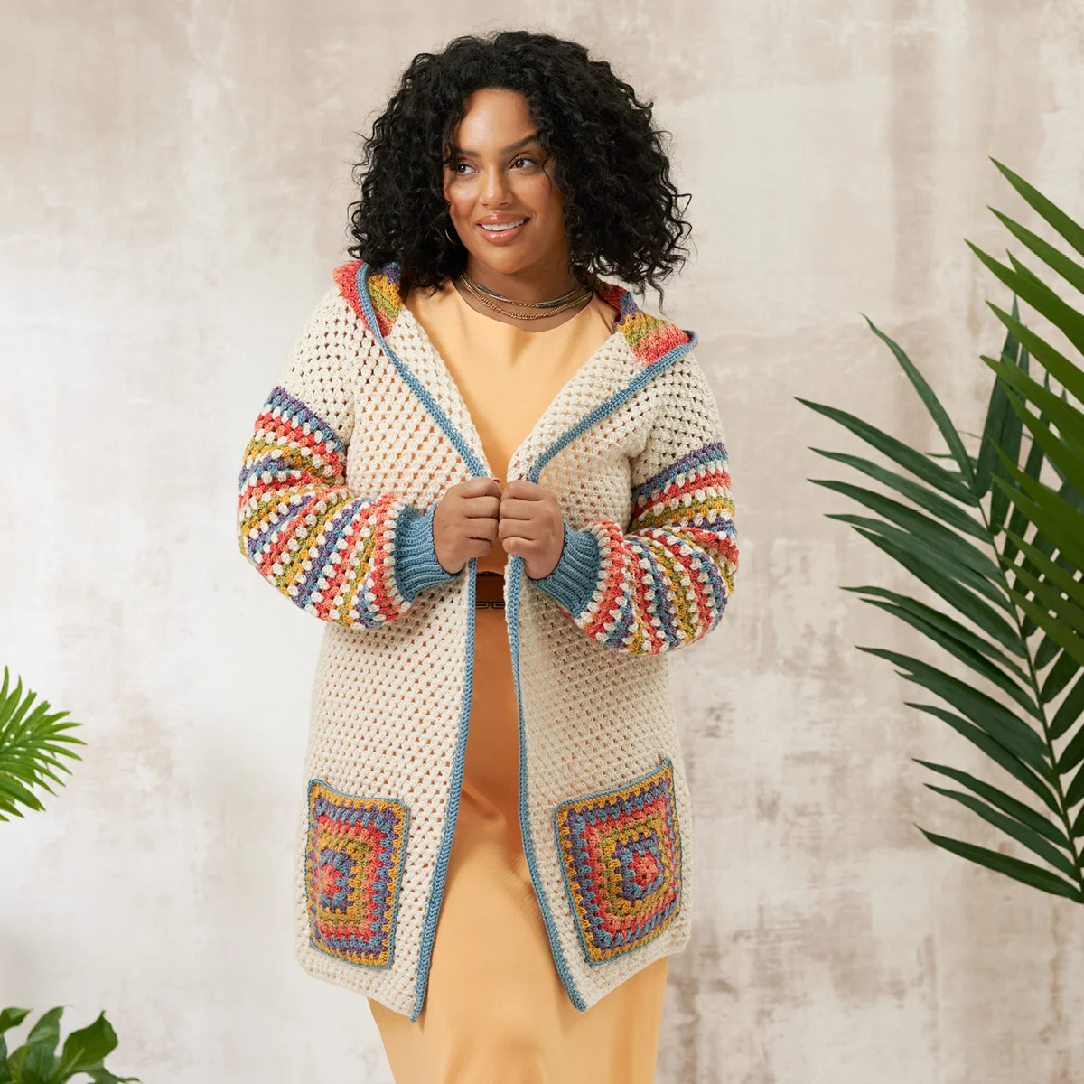 Aurora Crochet Granny Square Pocket Cardigans in West Yorkshire Spinners Elements Dk - Digital Version DPB0280 - Image 5