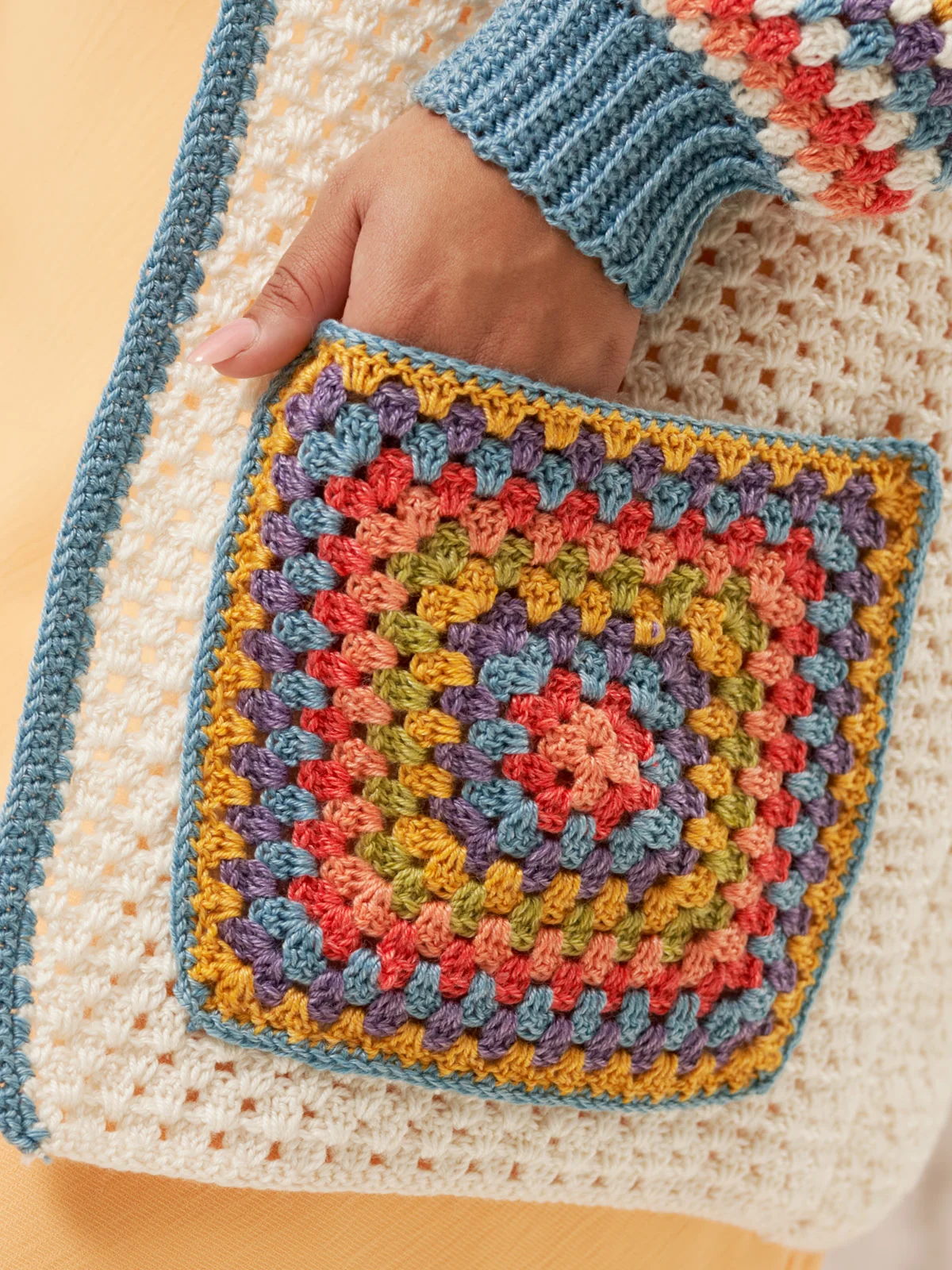 Aurora Crochet Granny Square Pocket Cardigans in West Yorkshire Spinners Elements Dk - Digital Version DPB0280 - Image 7
