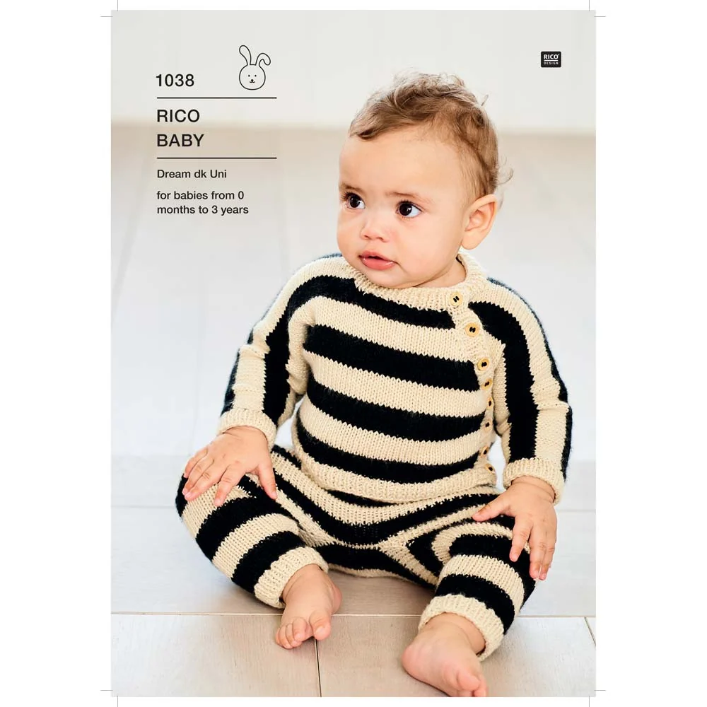 Babies Cardigan and Leggings in Rico Dream Dk Uni - Digital Version 1038