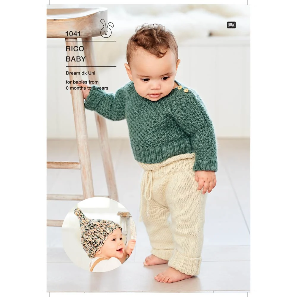 Babies Sweater, Leggings and Hat in Rico Dream Dk Uni