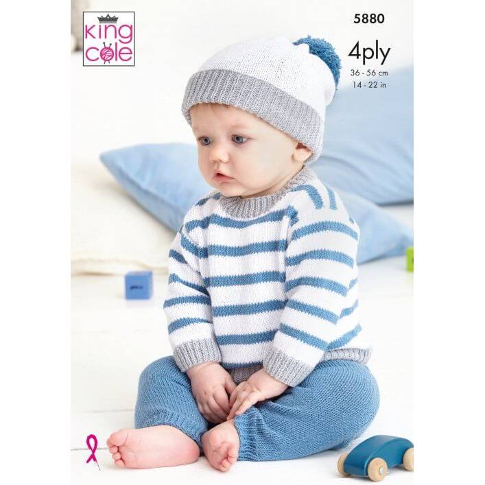 Baby Set Knitted in King Cole Cotton Socks 4ply