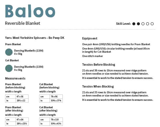 Baloo Reversible Blanket in West Yorkshire Spinners Bo Peep Dk - Digital Version WYS1000328 - Image 2