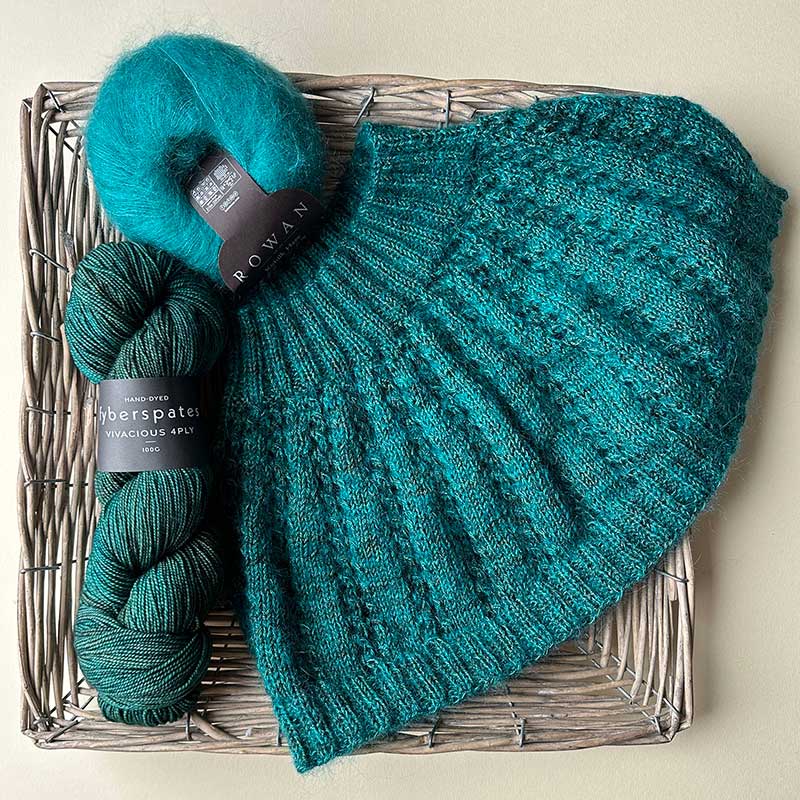 Betwixtmas 2024 Knitted Shoulder Cowl - Frankincense in Fyberspates Vivacious 4ply & Rowan Kidsilk Haze by Carol Meldrum - Image 3