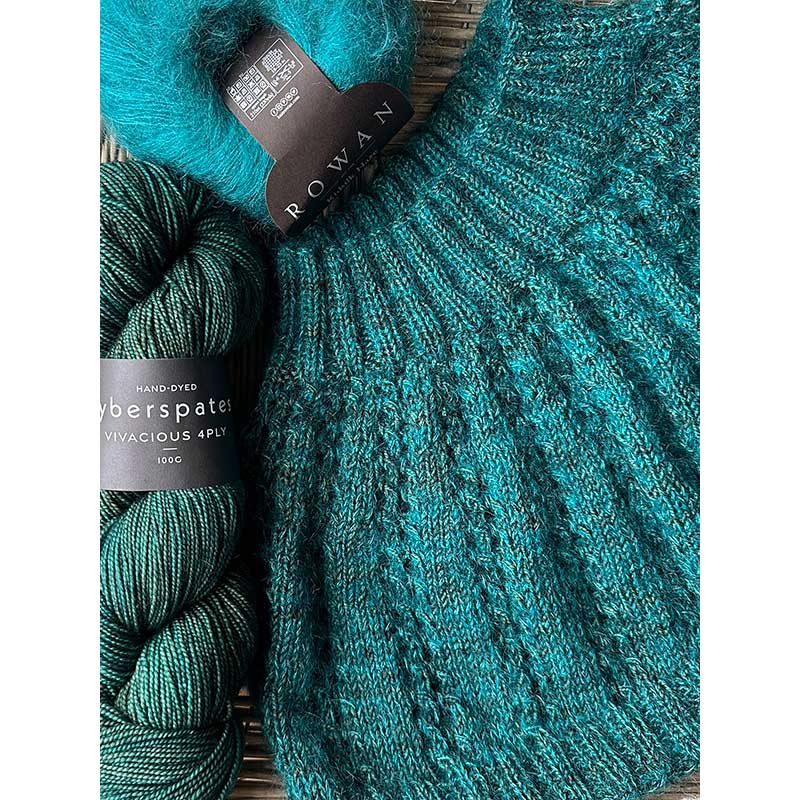 Betwixtmas 2024 Knitted Shoulder Cowl - Frankincense in Fyberspates Vivacious 4ply & Rowan Kidsilk Haze by Carol Meldrum - Image 5