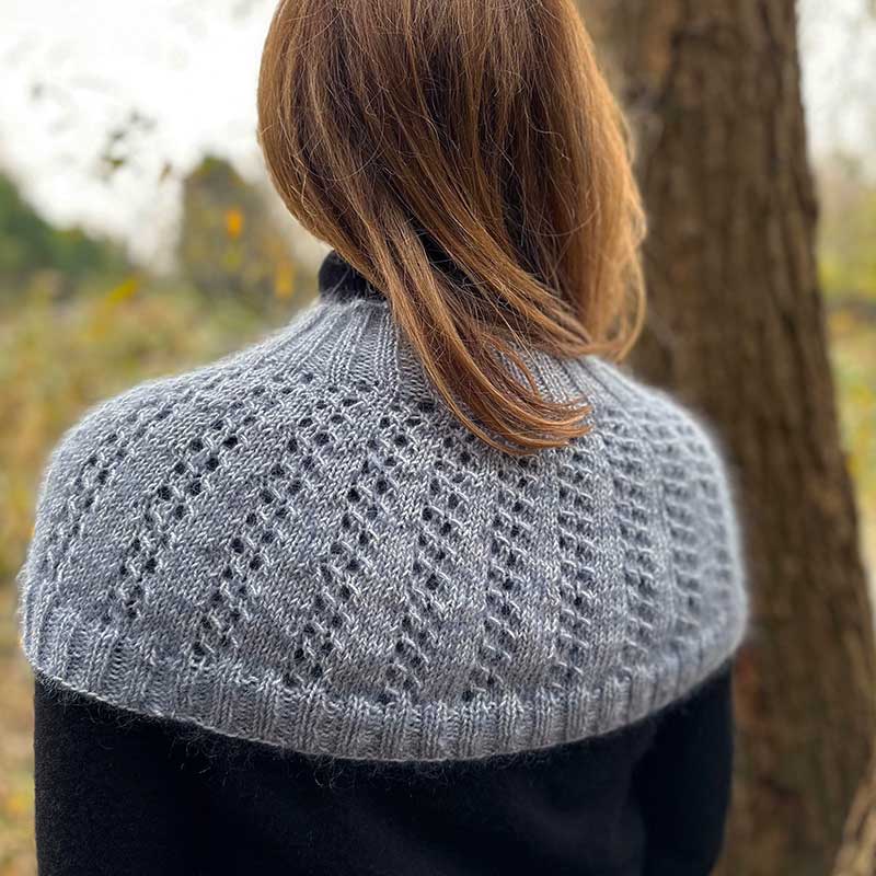 Betwixtmas 2024 Knitted Shoulder Cowl - Star of Wonder in Fyberspates Vivacious 4ply & Rowan Kidsilk Haze by Carol Meldrum - Image 6
