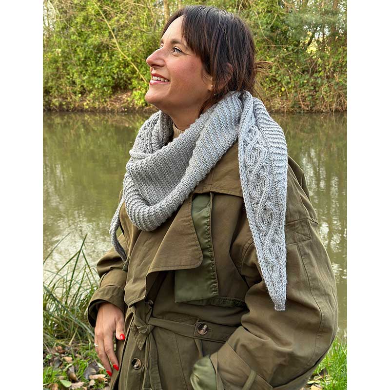 Betwixtmas 2025 Knitted Cabled Shawl - Lerwick in West Yorkshire Spinners The Croft Aran by Sarah Hatton - Image 6