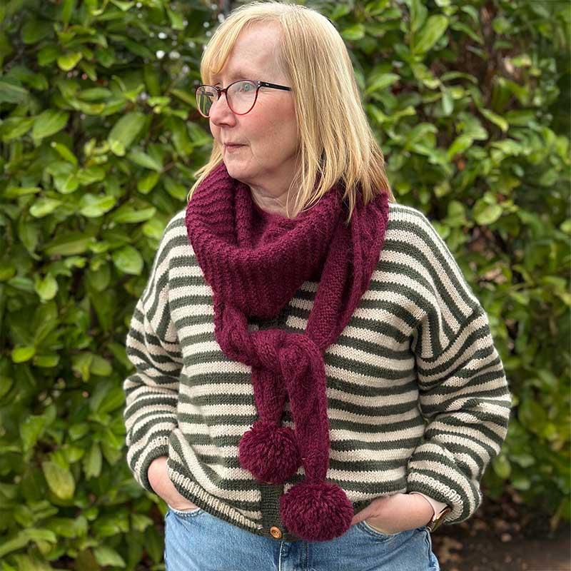 Betwixtmas 2025 Knitted Cabled Shawl - Rubus in West Yorkshire Spinners Fable Brushed Aran by Sarah Hatton - Image 5