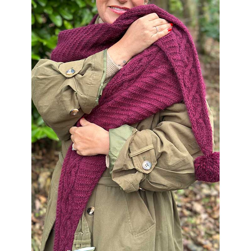 Betwixtmas 2025 Knitted Cabled Shawl - Rubus in West Yorkshire Spinners Fable Brushed Aran by Sarah Hatton - Image 6