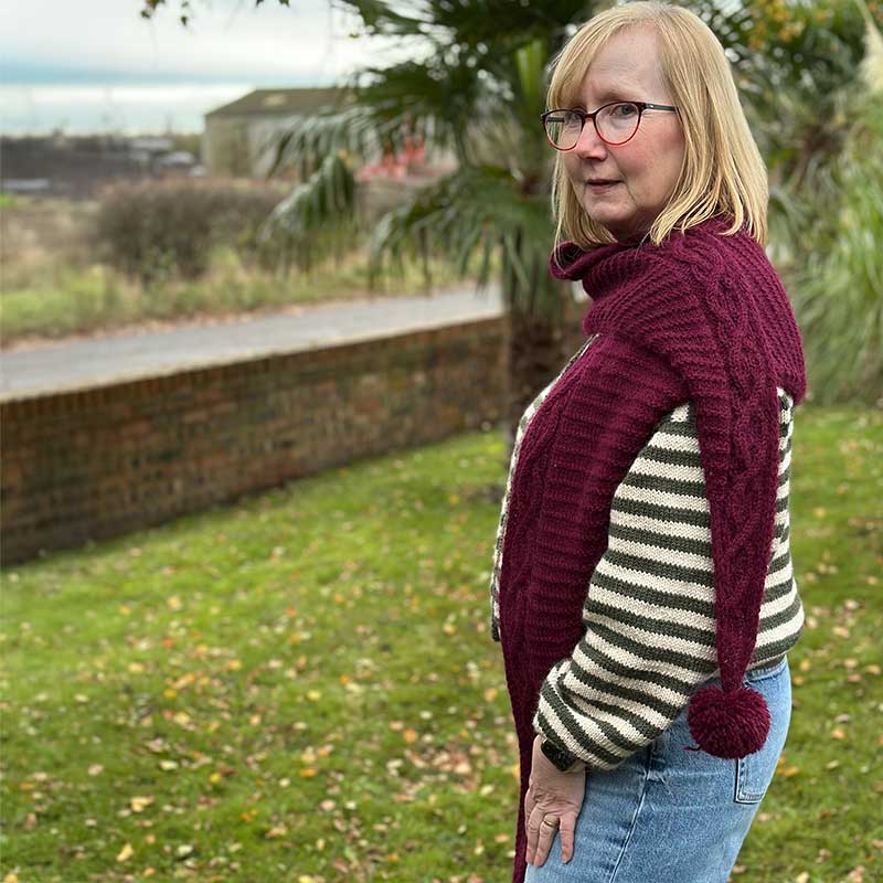 Betwixtmas 2025 Knitted Cabled Shawl - Rubus in West Yorkshire Spinners Fable Brushed Aran by Sarah Hatton - Image 7