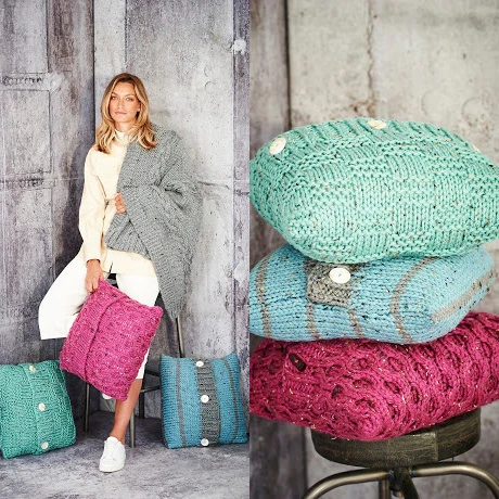 Blanket and Cushions in Stylecraft Special XL Tweed