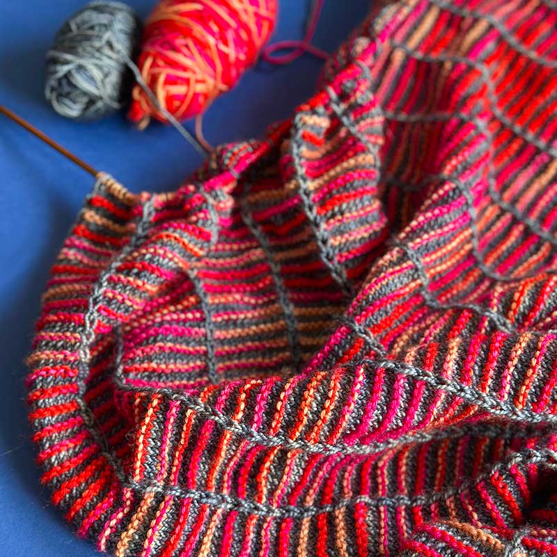 Botanic Shawl by Stephen West - Pack in Fyberspates Vivacious 4ply and KnitPro Terra - Image 4