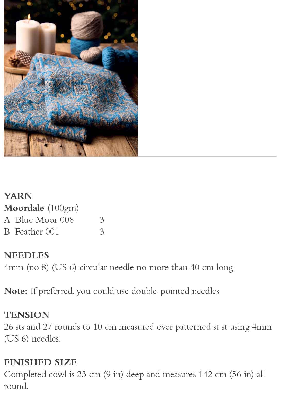 Bright Star Cowl by Martin Storey in Rowan Moordale - Digital Version - Image 2