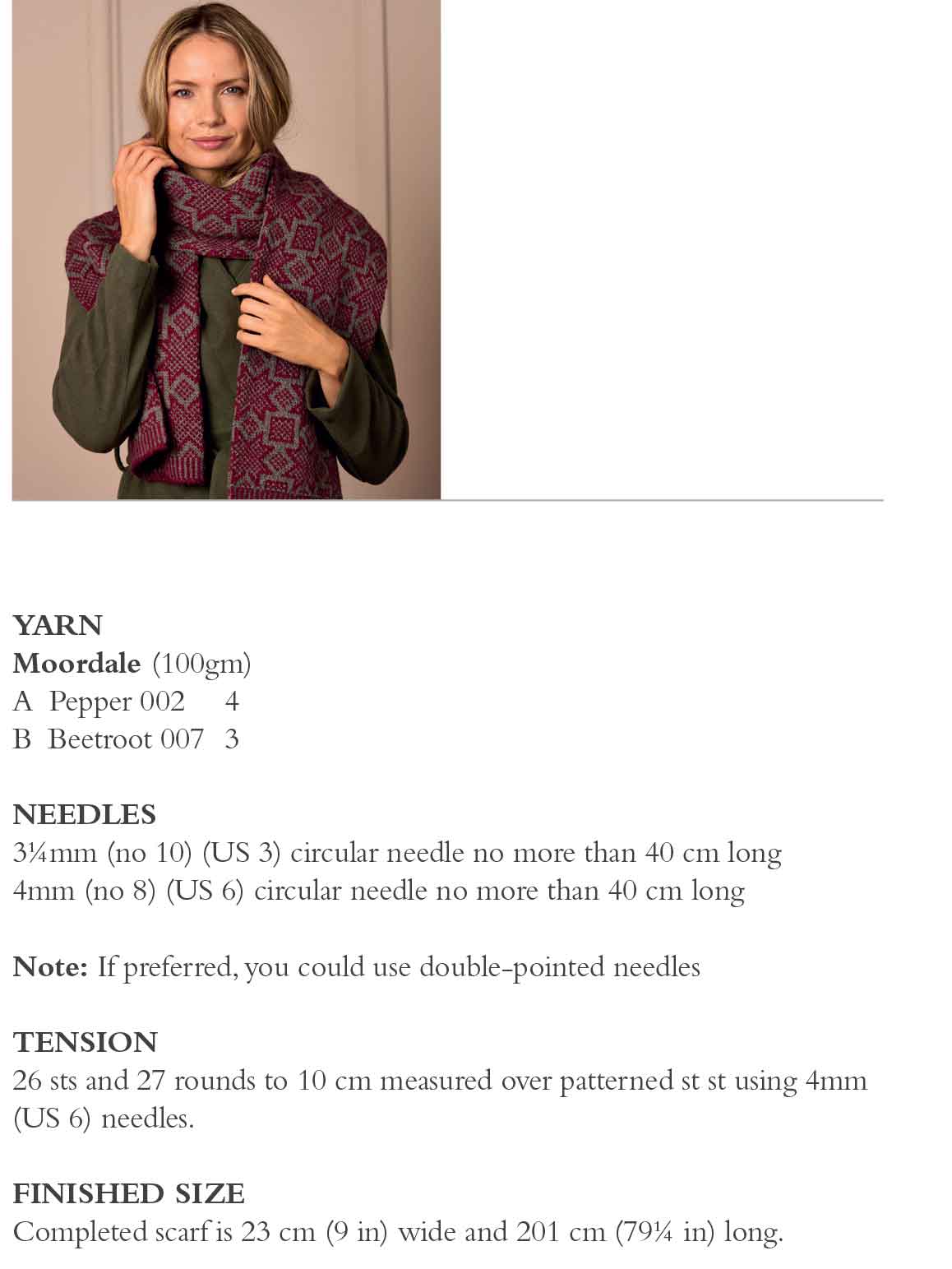 Bright Star Scarf by Martin Storey in Rowan Moordale - Digital Version - Image 2