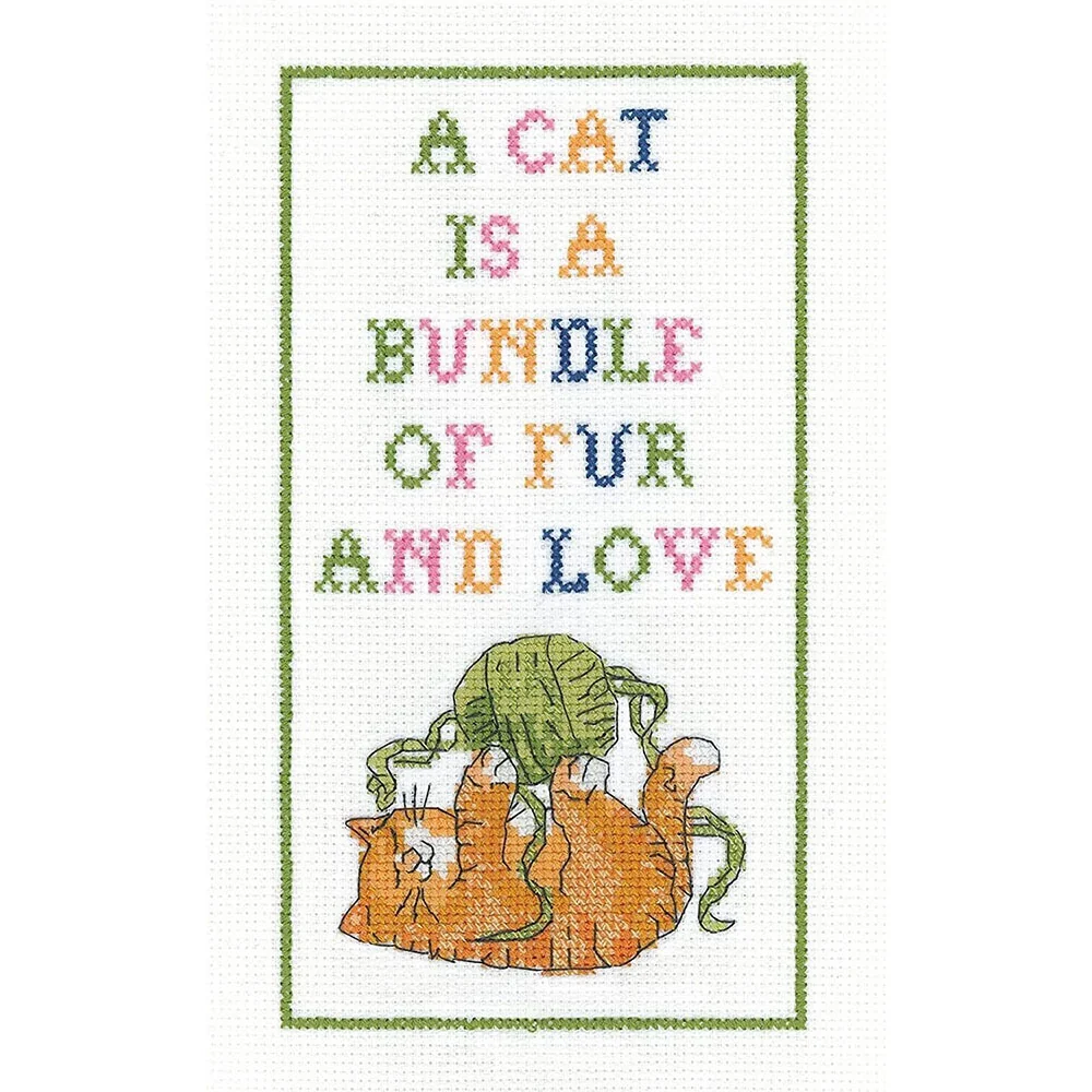 Bundle Of Fur - Heritage Crafts Cross Stitch Kit