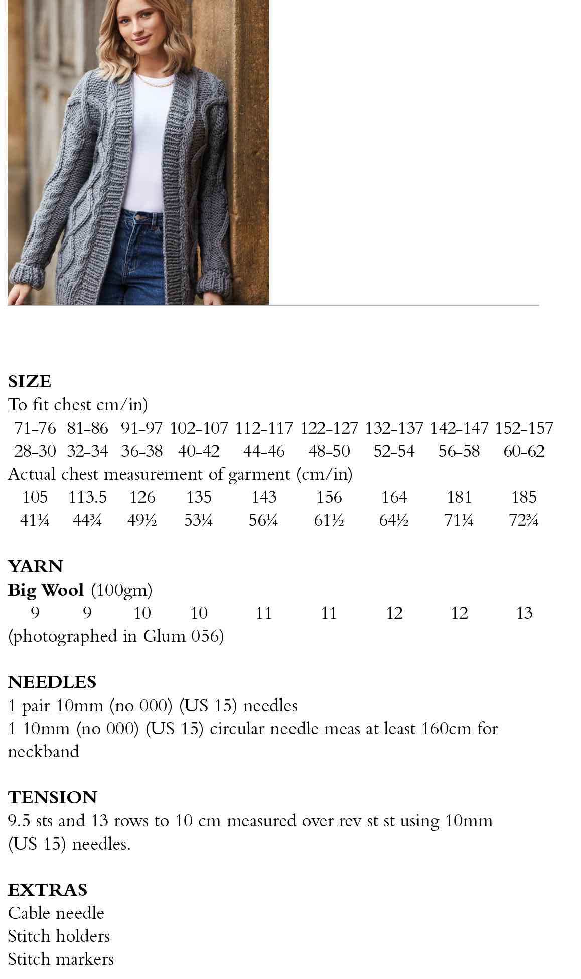 Cabled Jacket in Rowan Big Wool - Digital Version RTP008-00003 - Image 2