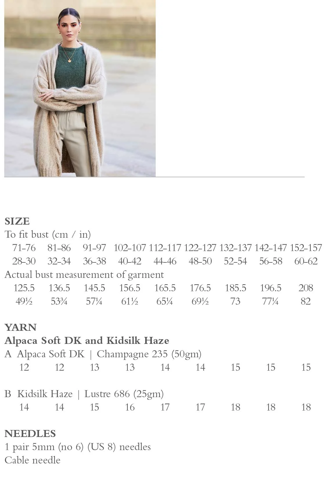 Campbell Cardigan in Rowan Alpaca Soft Dk & Kidsilk Haze- Digital Version RM007-00006 - Image 2