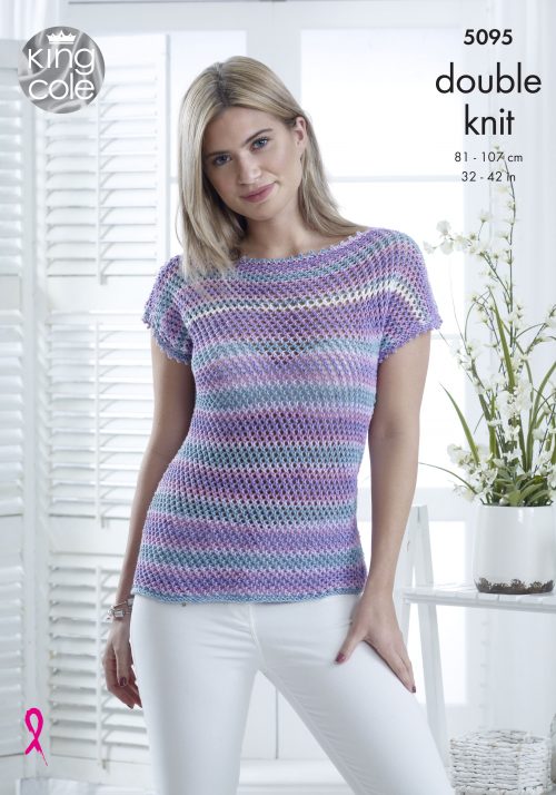 Cap Sleeved Top and Cardigan in King Cole Cottonsoft Crush Dk