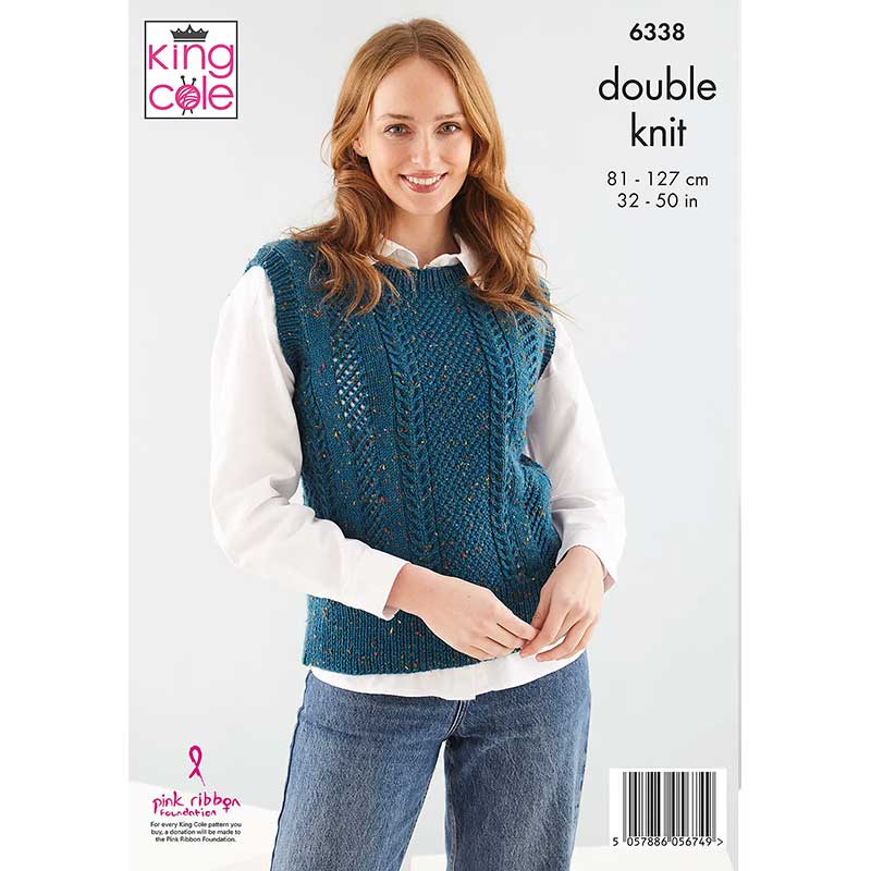 Cardigan and Slipover knitted in King Cole Merino Blend DK - Image 3