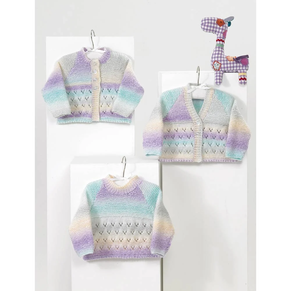 Cardigan and Sweater in James C Brett Baby Marble Dk