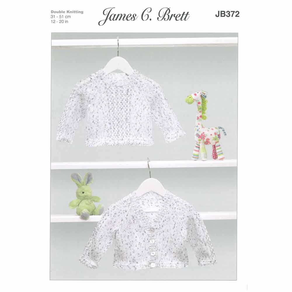 Cardigan and Sweater in James C Brett Baby Twinkle Prints DK