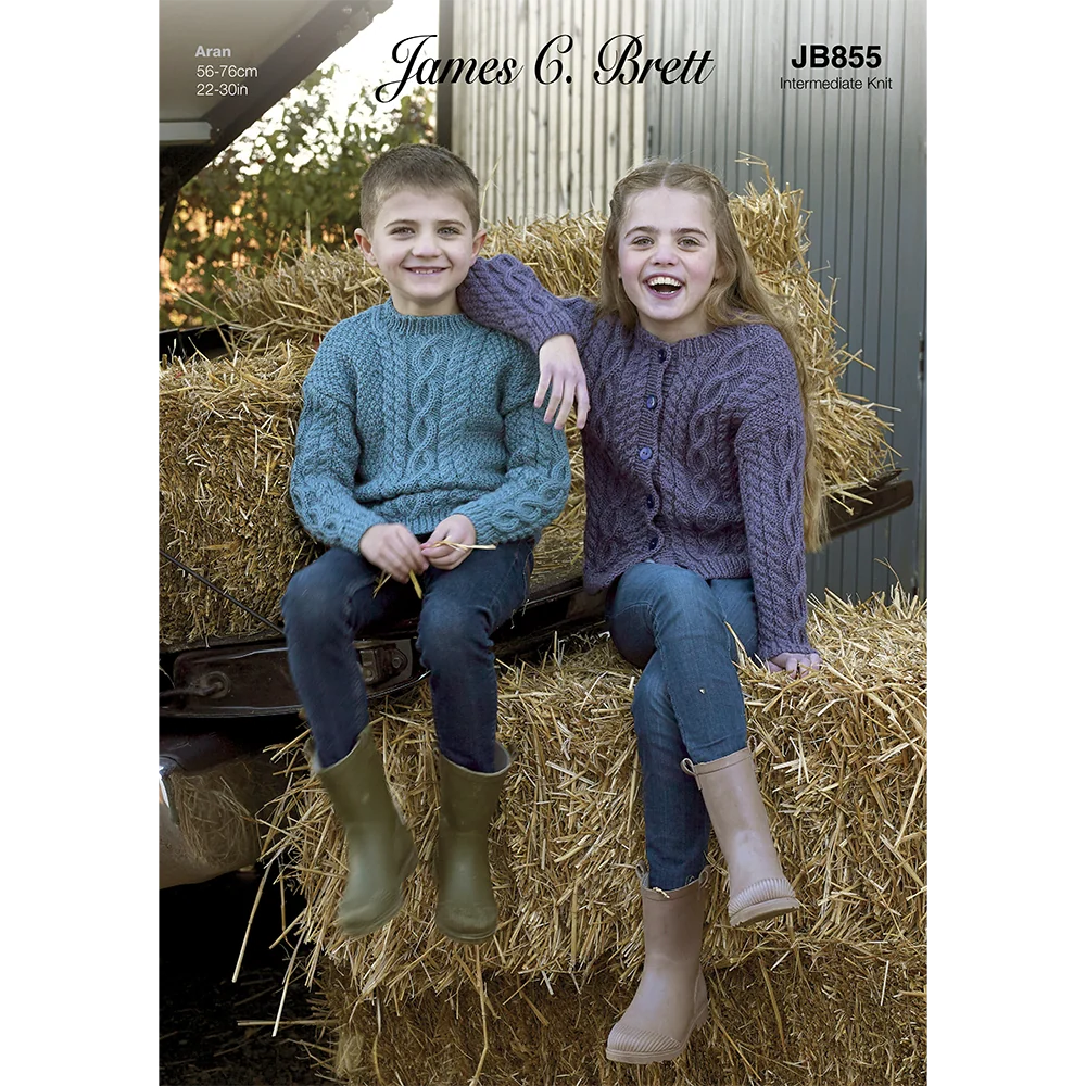 Cardigan and Sweater in James C Brett Croftland Aran