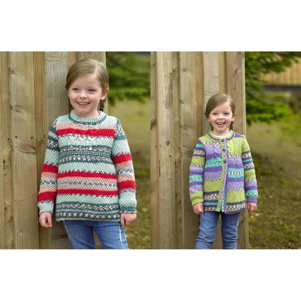 Cardigan and Sweater in James C Brett Fairground DK