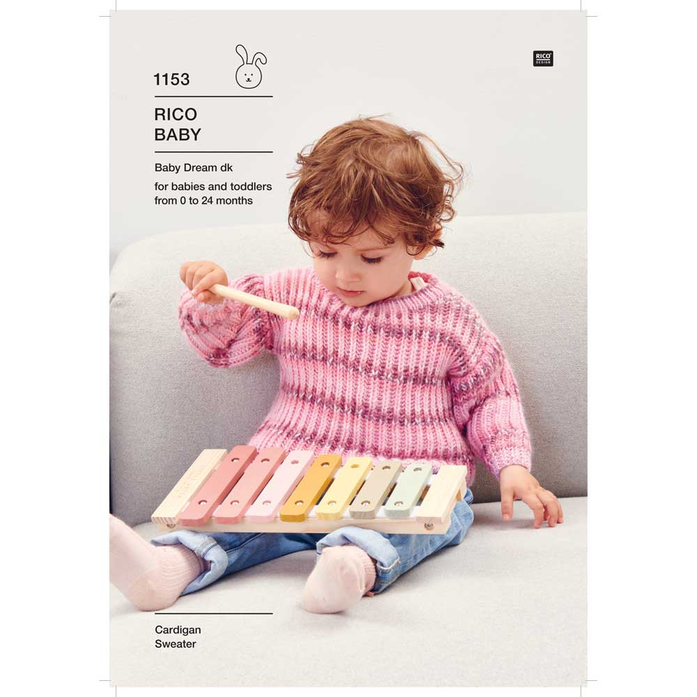 Cardigan and Sweater in Rico Baby Dream Dk