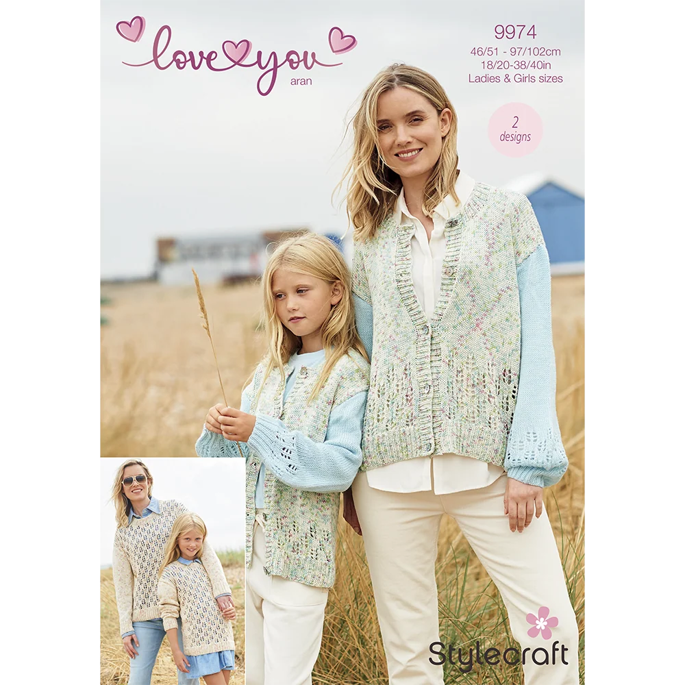 Cardigan and Sweater in Stylecraft Love You Aran - Digital Version 9974