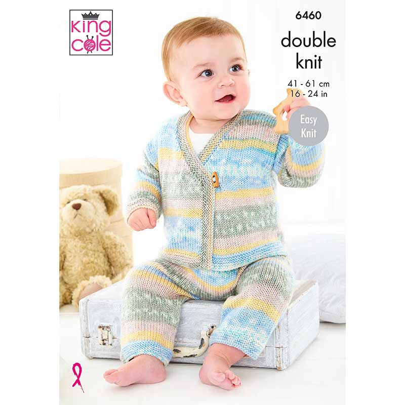 Cardigan and Trousers knitted in King Cole Baby Fjord DK
