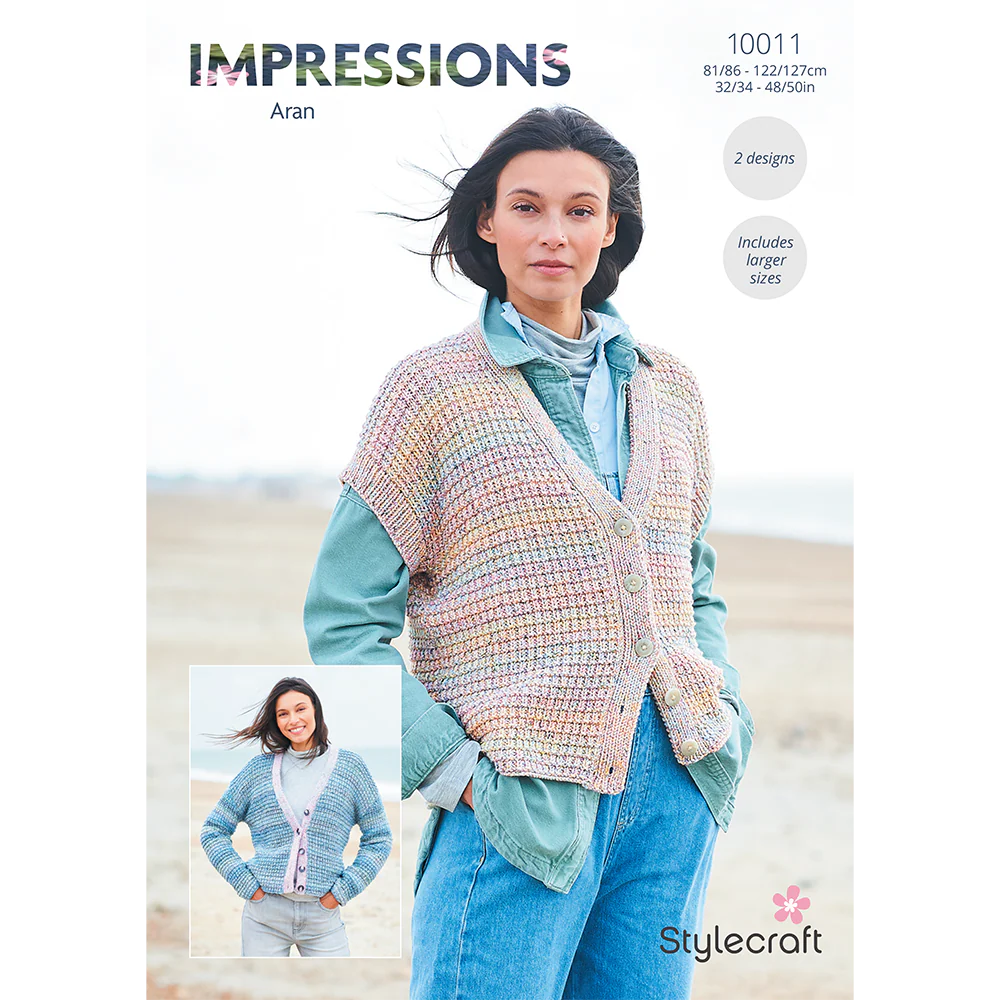 Cardigan and Waistcoat in Stylecraft Impressions Aran - Digital Version 10011
