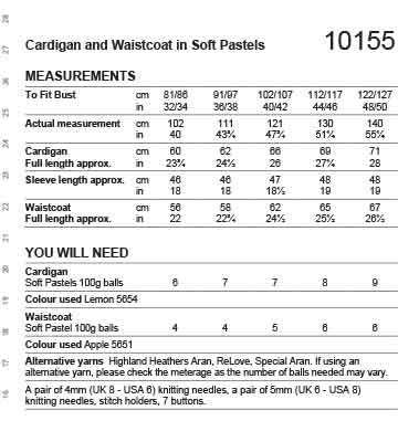 Cardigan and Waistcoat in Stylecraft Soft Pastels Aran - Digital Version 10155 - Image 2