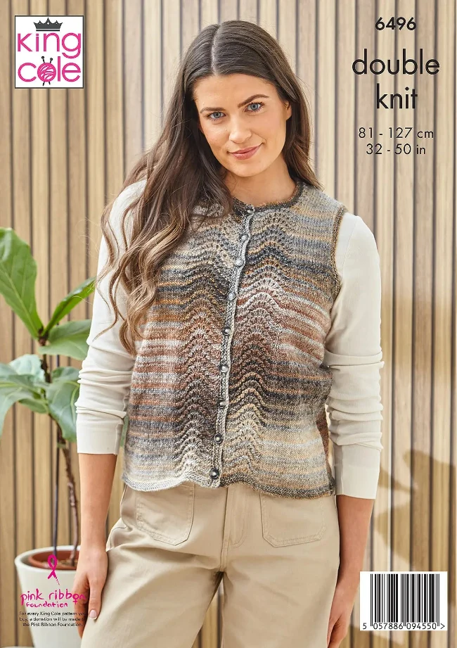 Cardigan and Waistcoat Knitted in King Cole Cottagespun Dk - Image 3