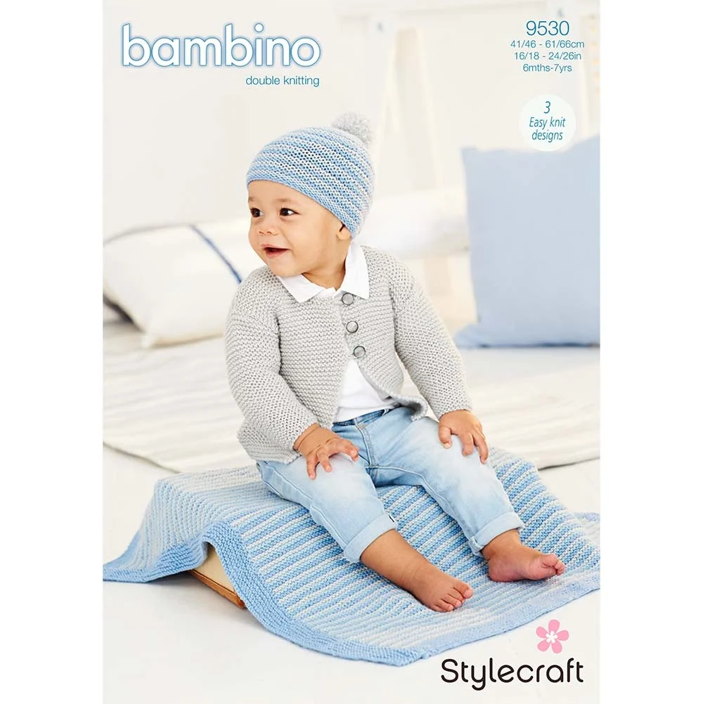 Cardigan Blanket and Hat in Stylecraft Bambino DK - Digital Version