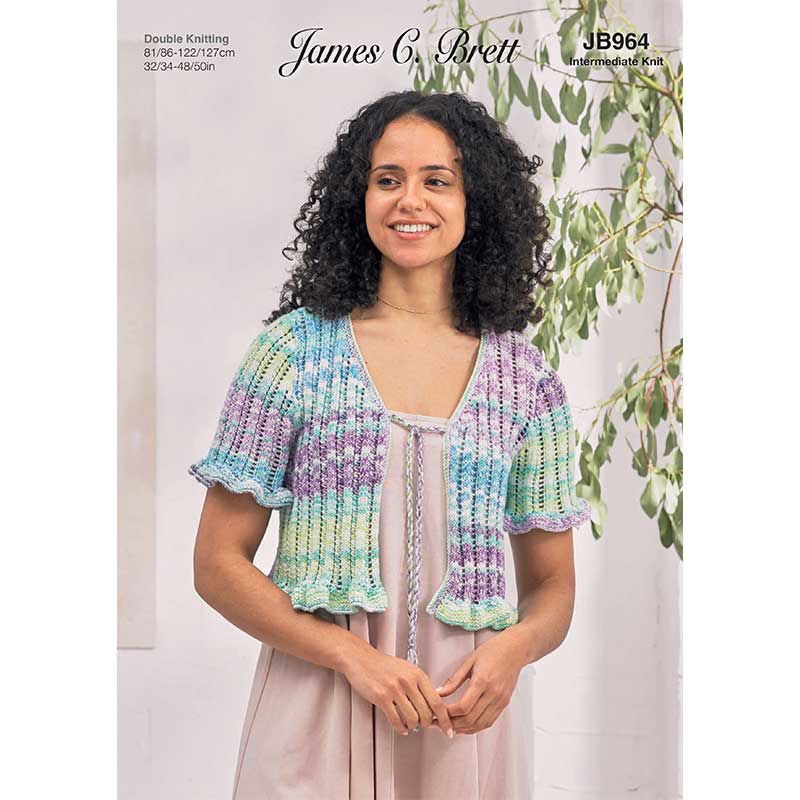 Cardigan in James C Brett Cotton Waves Dk