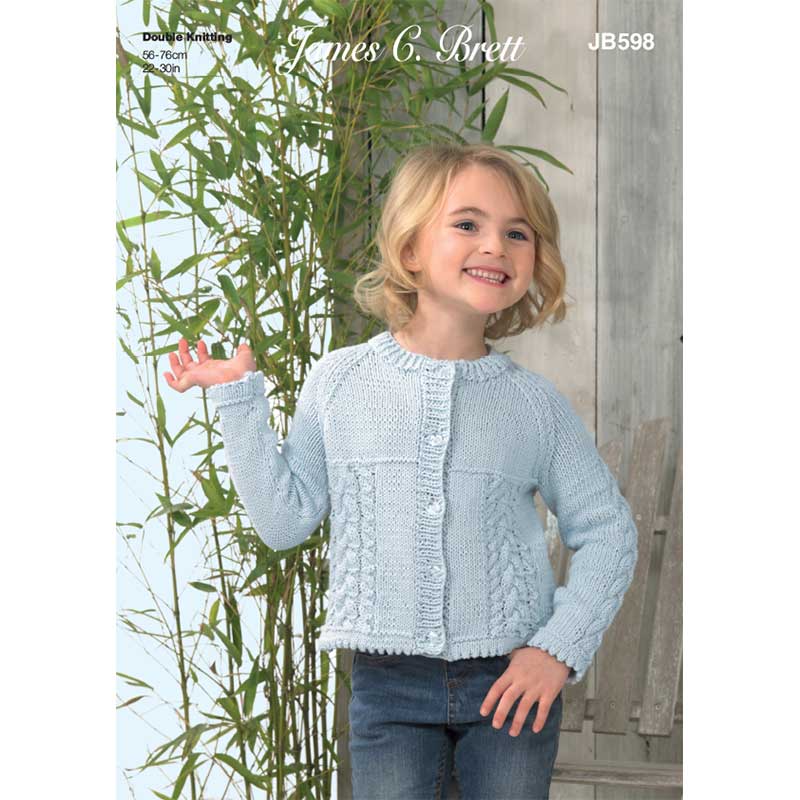 Cardigan in James C Brett Its Pure Cotton Dk