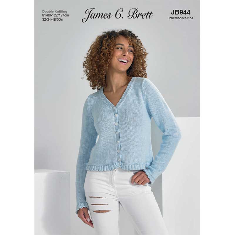 Cardigan in James C Brett Its Pure Cotton Dk