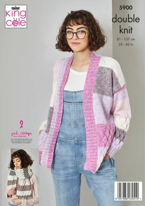 Cardigan, Sweater and Scarf: Knitted in King Cole Harvest DK - Image 3