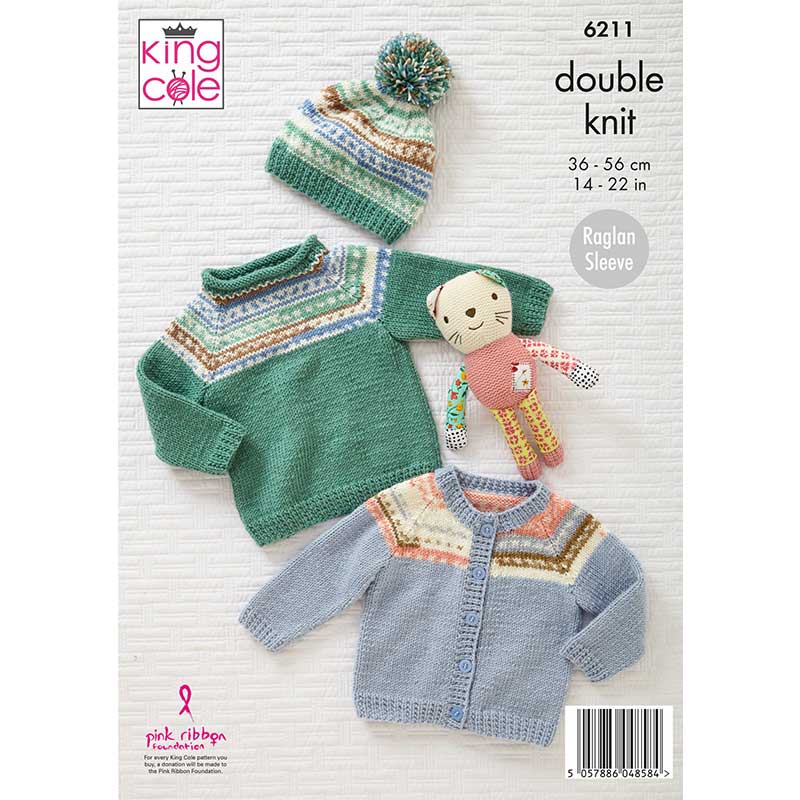 Cardigan, Sweater, Matinee Coat and Hat knitted in King Cole Cherish DK and Cherished DK - Image 3