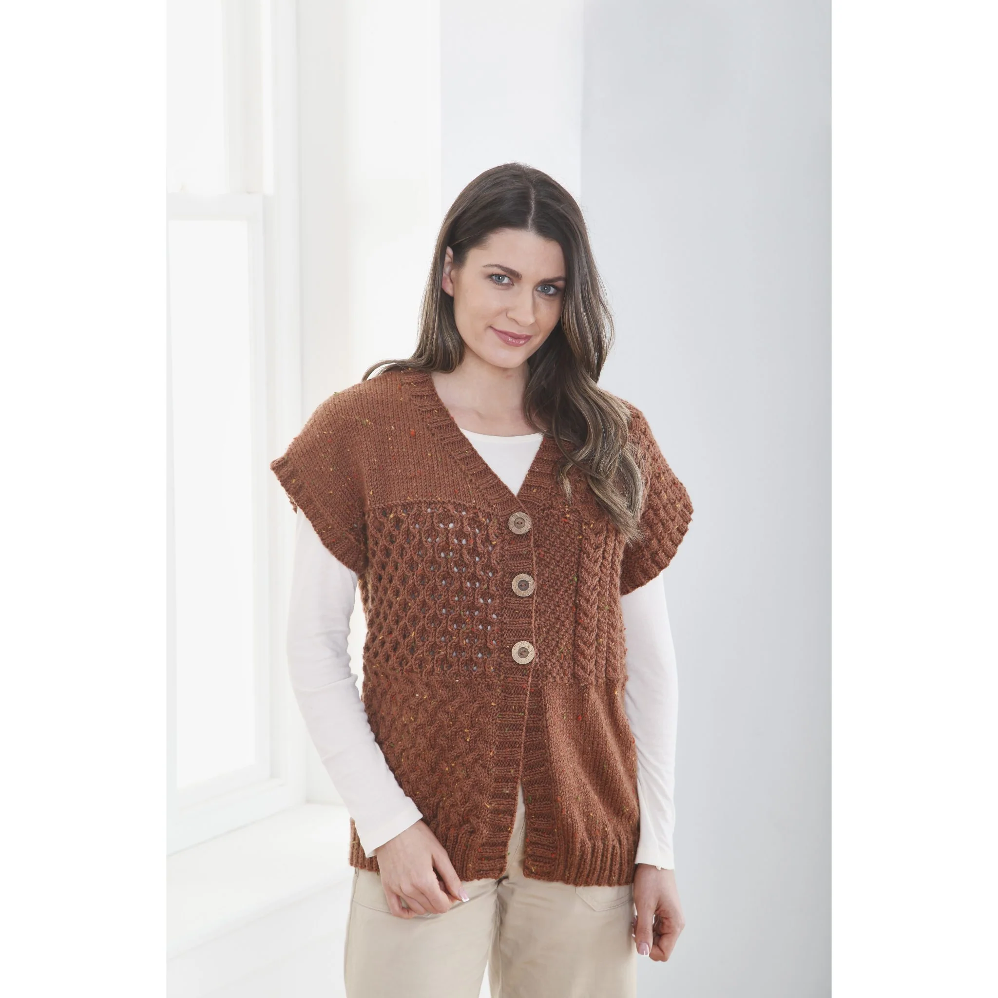 Cardigan & Waistcoat Knitted in King Cole Fashion Aran - Image 3