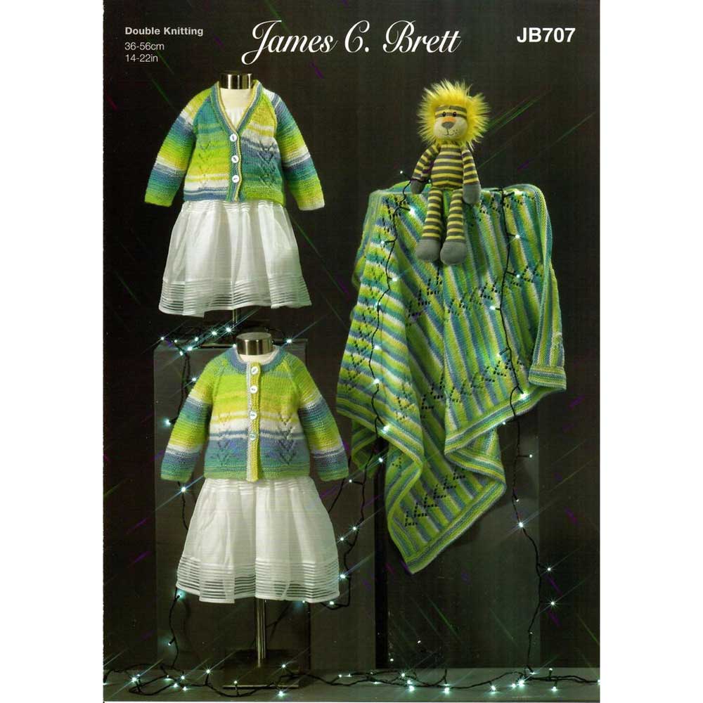 Cardigans and Blanket in James C Brett Baby Twinkle Print Dk